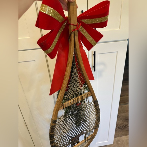 NEW Antique Snowshoe Wreath wall Customizable 1 single or 2 set winter Christmas - Picture 16 of 16
